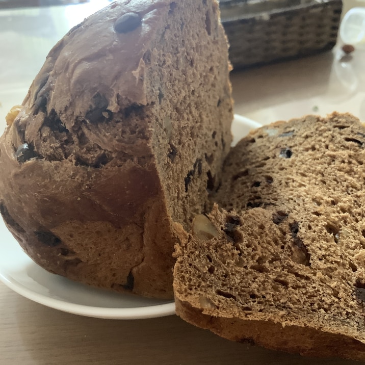 ホームベーカリーでチョコクルミ食パン